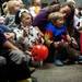 Garrett Comer of Ann Arbor, 3, left, and Yusuf Miracle of Ann Arbor, 3, right, make scary faces during storytime at the Ann Arbor District Library on Oct. 31.
Joseph Tobianski | AnnArbor.com